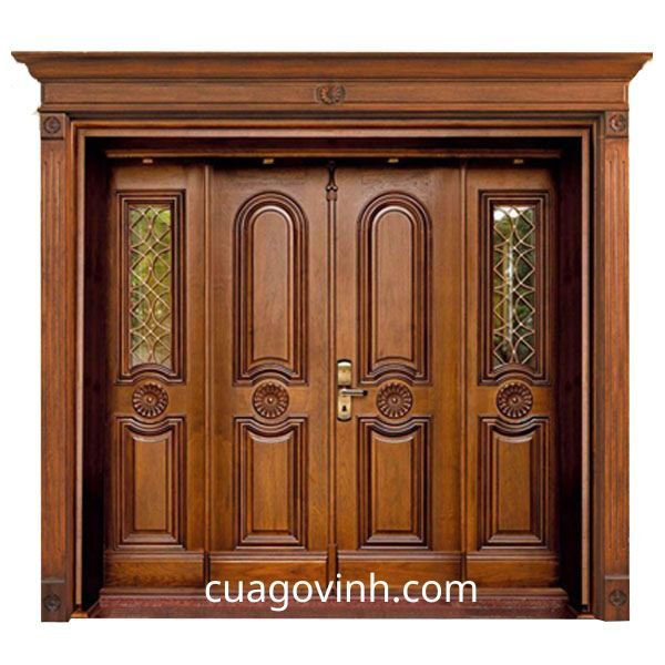 Cửa gỗ Lim 4 cánh, cửa gỗ đẹp, cửa gỗ lim 4 cánh đẹp, cửa gỗ lim giá rẻ